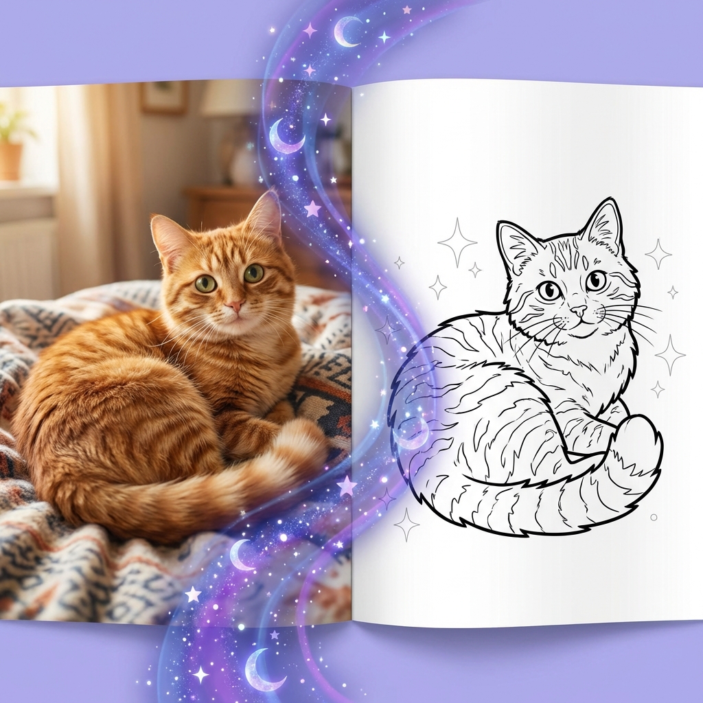 Foto wird in Ausmalbild verwandelt